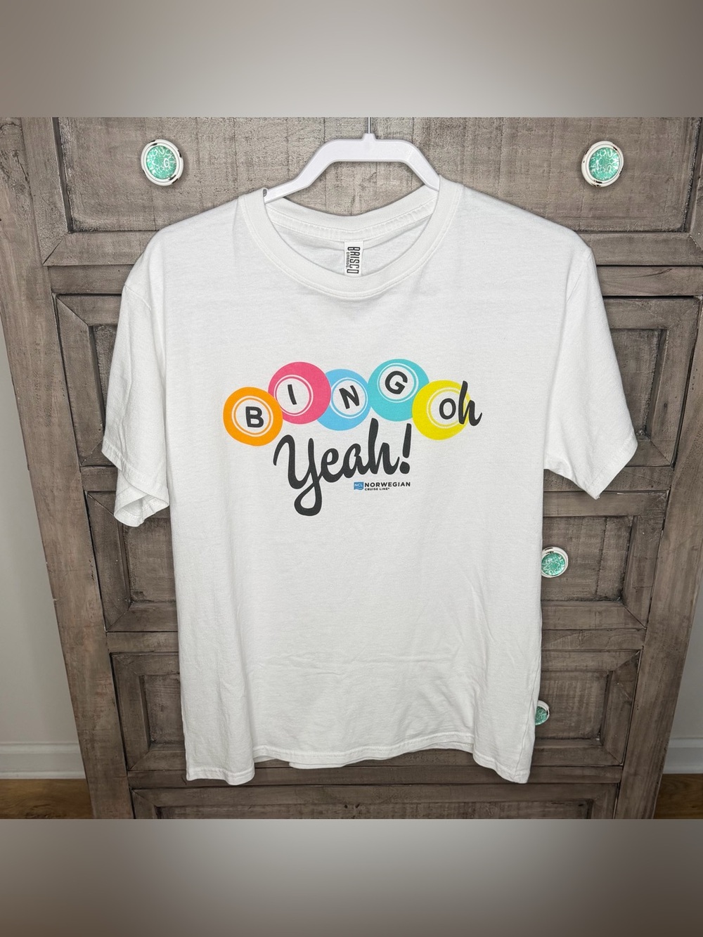 Brisco Brands Unisex Norwegian Cruise Line "Bingoh Yeah!" Graphic Tee Size L